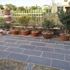 stone for exterior floor paving natural stone grey black rectangle slate stone board